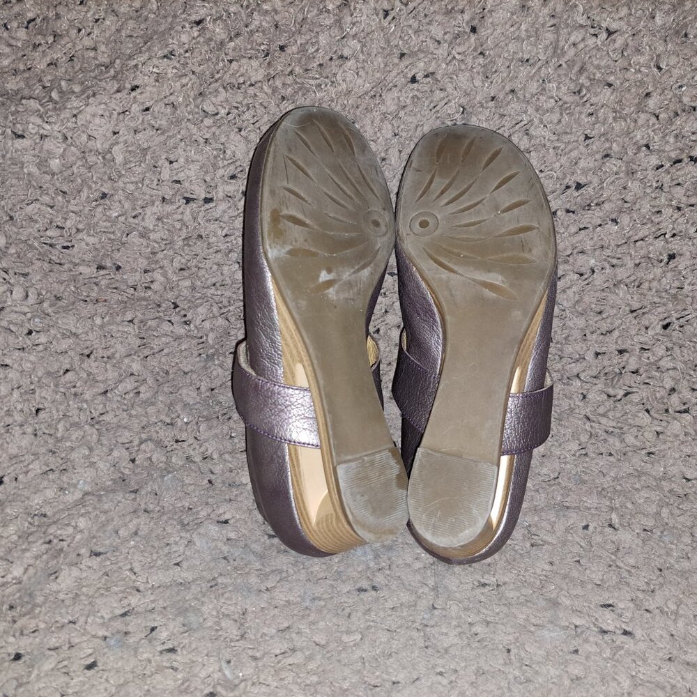 THERESIA M.-Metallic Leather Mary Janes-Strap/Heel-Size 4.5UK/6.5US-Near Mint - Picture 9 of 9